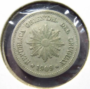Uruguay 2 Centesimos 1909 h7562 World Coin - Picture 1 of 2