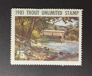Trout Unlimited Stamp 1981 $5.00 Denomination - OG - NH - Bild 1 von 1