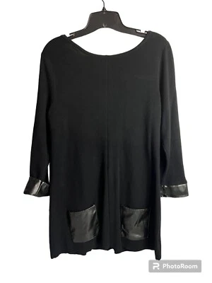 Valerie Stevens Black Long Sleeve Blouse Top Size Medium - Image 1 of 4