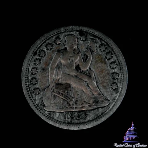 1856 Liberty Seated 10 Cents : Small date Cover