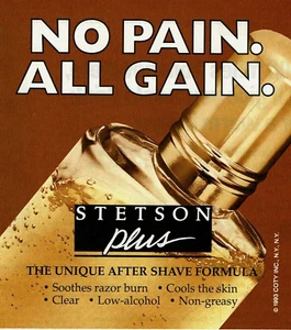 1994 Vintage Print Ad Stetson Plus The Unique After Shave Formula No Pain All - Picture 1 of 2
