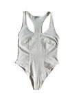 Intimately Free People Womens Bodysuit Size L White Racerback Scoop Neck Piping