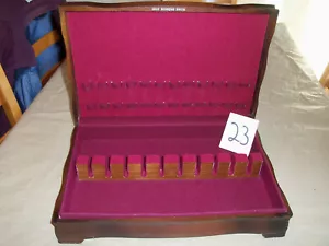 VTG WOOD INTERNATIONAL 1847 ROGERS BROS FLATWARE HOLDER STORAGE BOX CHEST CASE - Picture 1 of 18