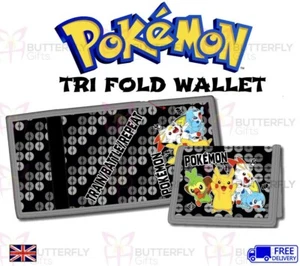 NEW OFFICIAL POKEMON COIN CARD TRI-FOLD WALLET KIDS BOYS GIRLS - Picture 1 of 3