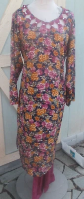 Beautiful  material polyester neck embroider  salwar  kameez party wear  3XL48 - Image 1 of 4