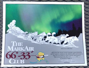 Vintage Alaska Mark Air 66-33 Club - Zertifikat zur Polarkreisüberquerung! - Bild 1 von 4