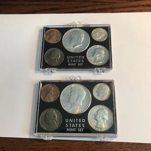 Lot Of 2 1964 P US Mint Set, 3 - 90% Silver Coins, 5 coins Total In Plastic Case - Picture 1 of 7