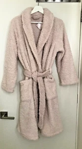 Ulta Größe L/XL pelziger Plüsch Fleece hellrosa Wickeloptik Morgenmantel mit Taschen & Bindegürtel - Bild 1 von 8