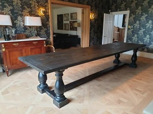 Handmade dining table with Balustrade Leg seats 12 - Picture 1 of 7