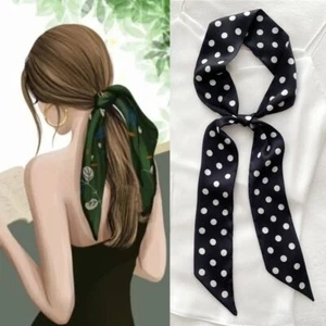 Sciarpe a pois magre - Sciarpa da polso bandana nastro accessori moda donna - Foto 1 di 19