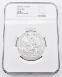 SP70 2012 P 5 Oz Silver Quarter El Yunque NGC Brown Label - Picture 1 of 5