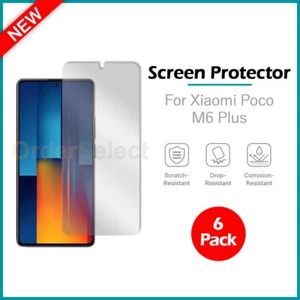 6-Pack LCD Ultra Clear HD Screen Protector for Android Phone Xiaomi Poco M6 Plus - Picture 1 of 4