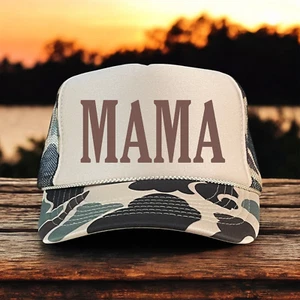Sombrero de camionero MAMA clásico bronceado camuflaje espuma para mujer - Imagen 1 de 6