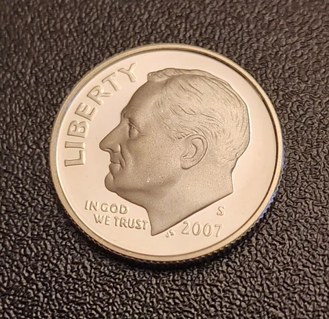 2007 S PROOF Roosevelt Dime - From a Clad Proof Set - FREE SHIPPING Cover
