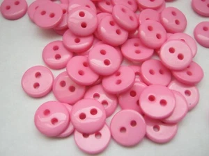 25 Small Pink Sewing Buttons 10mm (3/8") Pink Buttons for Baby Girl Clothing - Picture 1 of 1