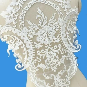 Vestido de novia grande con apliques de encaje floral bordado parche recorte hágalo usted mismo - Imagen 1 de 5