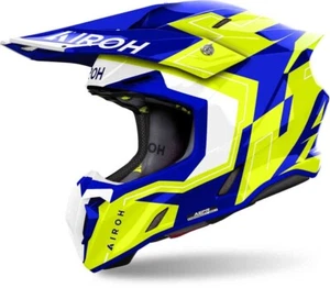 CASCO HELMET MOTO CROSS ENDURO AIROH TWIST 3 DIZZY BLU YELLOW FLUO 22.06 TG XS - Picture 1 of 1