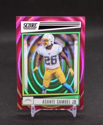 2022 SCORE #140 ASANTE SAMUEL JR. LA CHARGERS FOOTBALL PURPLE ELIPSE /299 - Image 1 of 2
