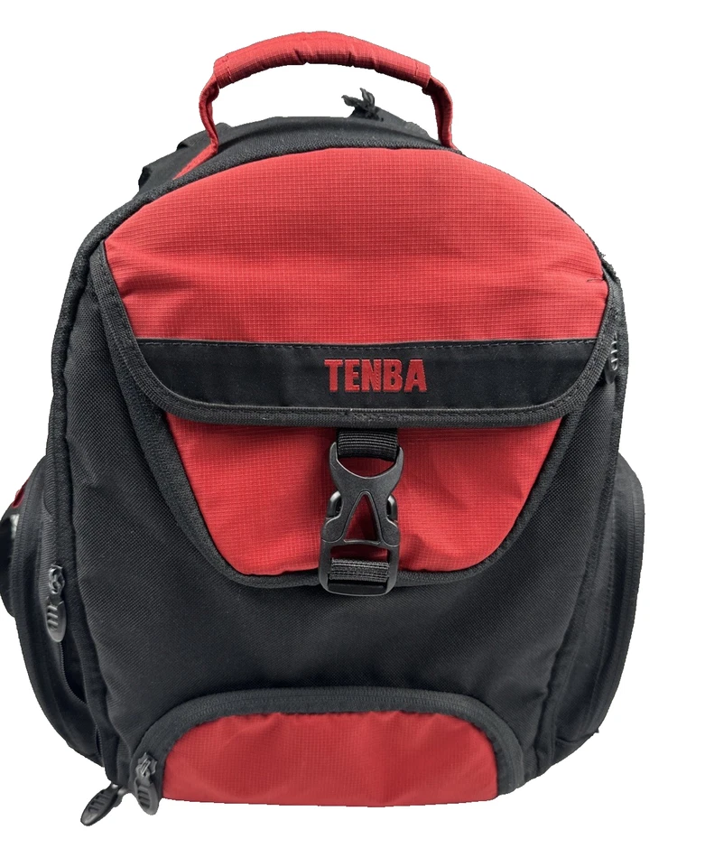 Mochila para câmera Tenba Axis acolchoada de náilon preta e vermelha fotografia de viagem 12x14 - Imagem 1 de 4