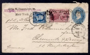 USA 1896 UPRATED STNY 8c COLUMBIAN TO GERMANY - Picture 1 of 1