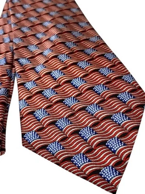 Corbata de artefactos de museo bandera estadounidense antigua gloria roja blanca azul patriótica Foto 1 de 3