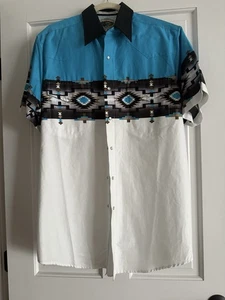 Vintage Cumberland Outfitters Western Snap Front Short Sleeve Shirt Men's Large - Picture 1 of 11