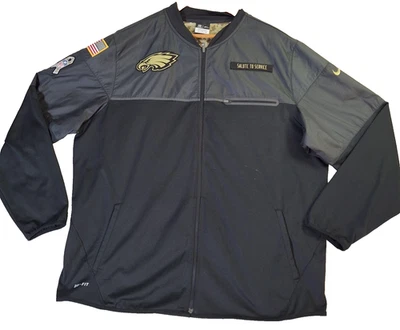 Chaqueta Philadelphia Eagles Para Hombre XXL Negra Saludo al Servicio NFL Fútbol Nike Foto 1 de 4