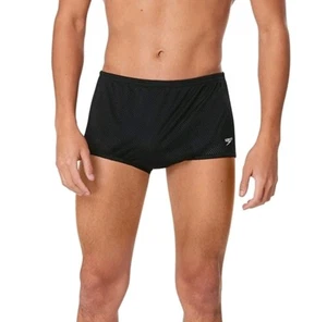 Speedo Herren Badeanzug Square Leg Poly Mesh Trainingsanzug Gr. 36 Schwarz Neu mit Etikett - Bild 1 von 3