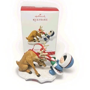 Hallmark Andenken Ornament 2014 Frosty Friends #35 verspielte Eskimos und Rentiere - Bild 1 von 7