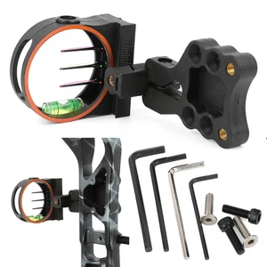 Mira de arco compuesta 3 pines .029" fibra óptica ajustable arco de tiro con arco caza de tiro - Imagen 1 de 12