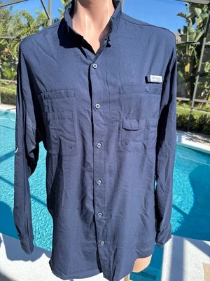 Columbia PFG Omni Shade Tamiami Azul Hombre Camisa Manga Larga Talla XL Foto 1 de 4