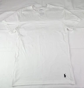 Polo Ralph Lauren Informal Blanca Camiseta Hombres L Calce Ajustado Blanco Azul Poni Cuello Redondo - Imagen 1 de 9
