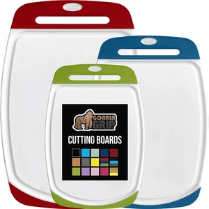 3x BPA-Free Cutting Board Set Reversible Nonporous Dishwasher Safe Kitchen USA - Picture 1 of 12