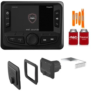 Wet Sounds WS-MC-20 2-Zone Media Center with WS-MC-20-FMK Flush Kit for MC-20 - Picture 1 of 6