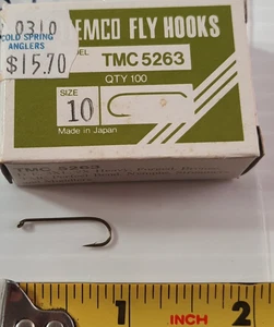 Box of 70 Tiemco TMC #5263 size 10 Heavy Nymph Streamer Fly Tying Hooks code 16 - Picture 1 of 2