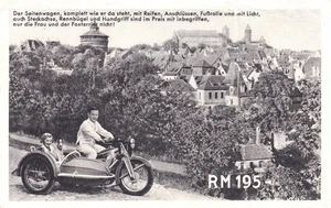 AK NÜRNBERG - Steib Seitenwagen- Motorrad- RM 195- Stempel Autoschau Berlin 1936 - Bild 1 von 2