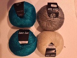 Lana Grossa Lace Lux Yarn 4 Ball Skeins Made In Italy Viscose Wool NEW  - Picture 1 of 12
