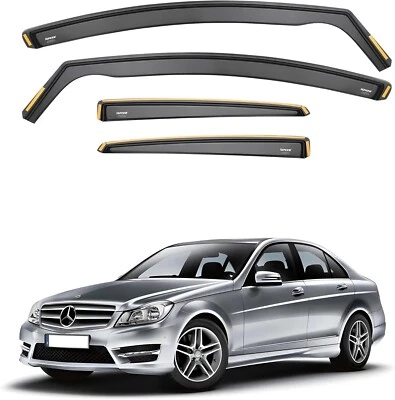 ISPEED Wind Deflectors for Mercedes C-Class W204 2007-2014 4-Door Saloon 4pc Set - Image 1 of 4
