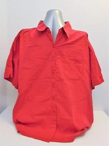 Bobbie Brooks Women's Plus Red Crimson Shirt Top Short Sleeves Size 26W/28W - Picture 1 of 4