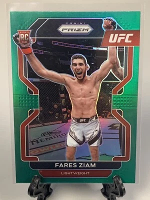 2022 Fares Ziam Panini Green Prizm Rookie Card Rc UFC Paris - Image 1 of 2