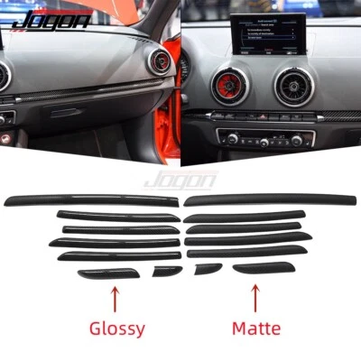 Tablero interior panel puerta embellecedor para Audi A3 S3 RS3 8V 2014-2018 fibra de carbono Foto 1 de 4