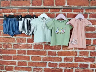 PAQUETE DE CAMISETAS CORTAS BODEN NEXT ETC. BABY GIRLS EDAD 6-9 MESES JUEGO DE VERANO 74CM Foto 1 de 4