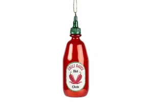Heiße Chili Sauce Weihnachtsschmuck Glasflasche Weihnachtsdeko - Bild 1 von 3