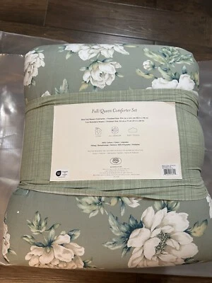 Nuevo Juego de Edredón y Fundas Laura Ashley Wisley Floral Crema Salvia Completo/Reina Foto 1 de 4