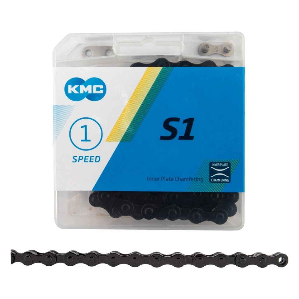 Corrente KMC S1 BMX *NOVA* 1/2"X1/8" Race Street PRETA - Imagem 1 de 1