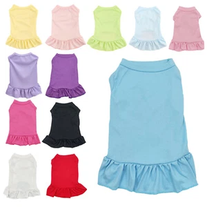 Dog Dress Fashionable Pet Clothes Breathable Sleeveless Ruffled Shirt for Dogs - Picture 1 of 35