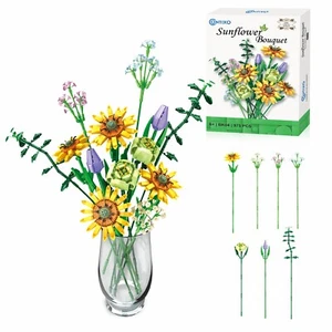 Contixo BK04 Sunflower Floral Bouquet Flower 3D Building Block Set - 975 PCS - Picture 1 of 7