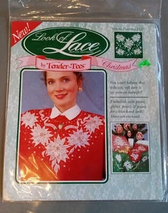 Vintage Nuovo Distlefink Look di pizzo ferro su trasferimenti "VICTORIAN POINSETTIAS" LL-32 - Foto 1 di 4