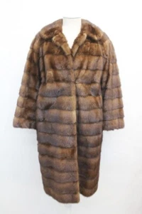 EXCELLENT DEMI BUFF HORIZONTAL MINK FUR COAT JACKET WOMEN WOMAN SIZE 4-6 SMALL - Picture 1 of 3