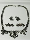 Crystal Silver Tone Jewellery Lot Earrings Necklace 